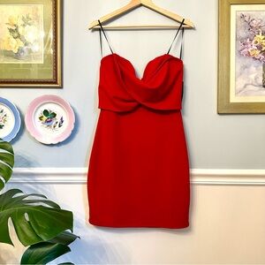 Lulu’s red strapless mini dress prom formal NWT Size large